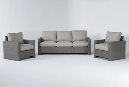 Mojave Outdoor Sofa Conversation Set With 2 Lounge Chairs
