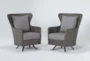 Sanibel Outdoor 2 Piece Swivel Wing Back Chair Conversation Set - Signature
