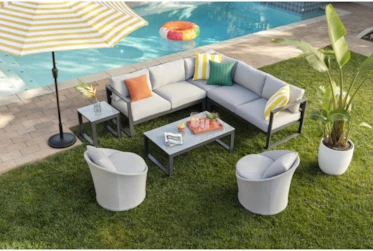 Ravelo Outdoor 2 Piece Swivel Lounge Chair Conversation Set