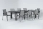 Ravelo 121" Outdoor Extension Dining Table With Sling Back Chairs Set For 8 - Side