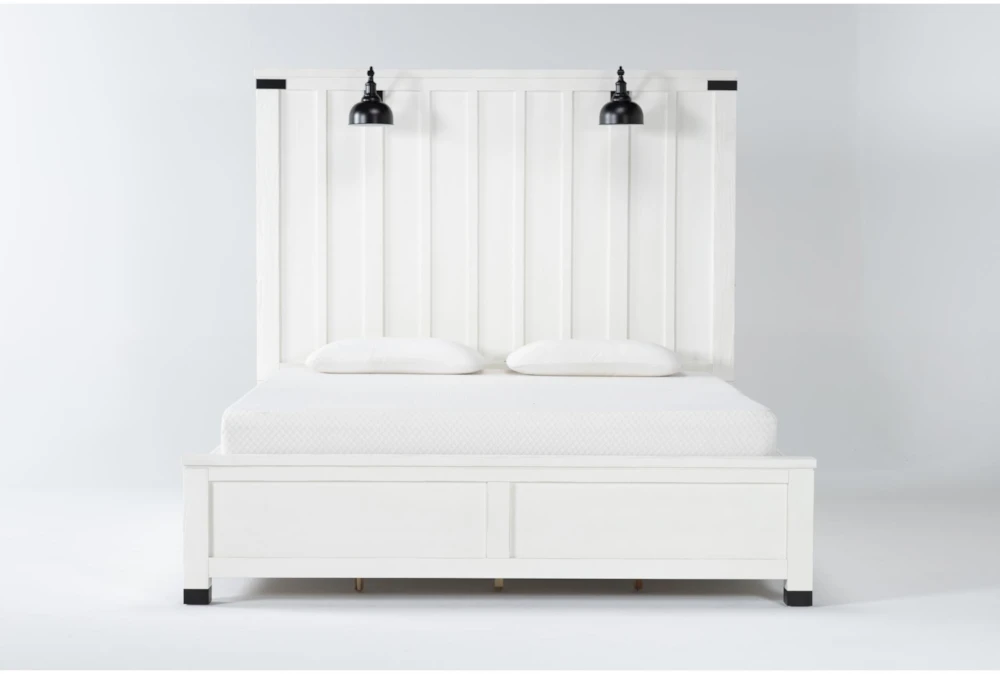 Wade White Queen Wood Panel Bed