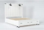 Wade White Queen Wood Panel Bed With Storage - Slats