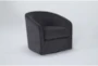 Dani Dark Grey Swivel Barrel Chair - Side