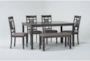 Paige 60" Kitchen Dining With Side Chair Set For 6 - Side