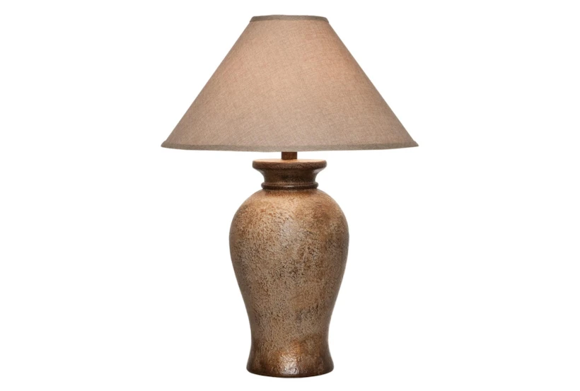 31 Inch Gold Stone Finish Table Lamp - 360