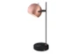 Table Lamp - 20 Inch Black + Copper Desk Lamp With Usb + Phone Charger - Signature