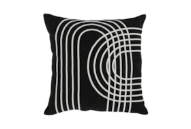 22X22 Black Intersecting Arch Throw Pillow