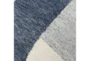 22X22 Blue Grey + White Woven Color Block Throw Pillow - Detail