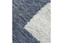 14X26 Blue Grey + White Woven Color Block Throw Pillow - Detail