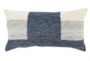 14X26 Blue Grey + White Woven Color Block Throw Pillow - Signature