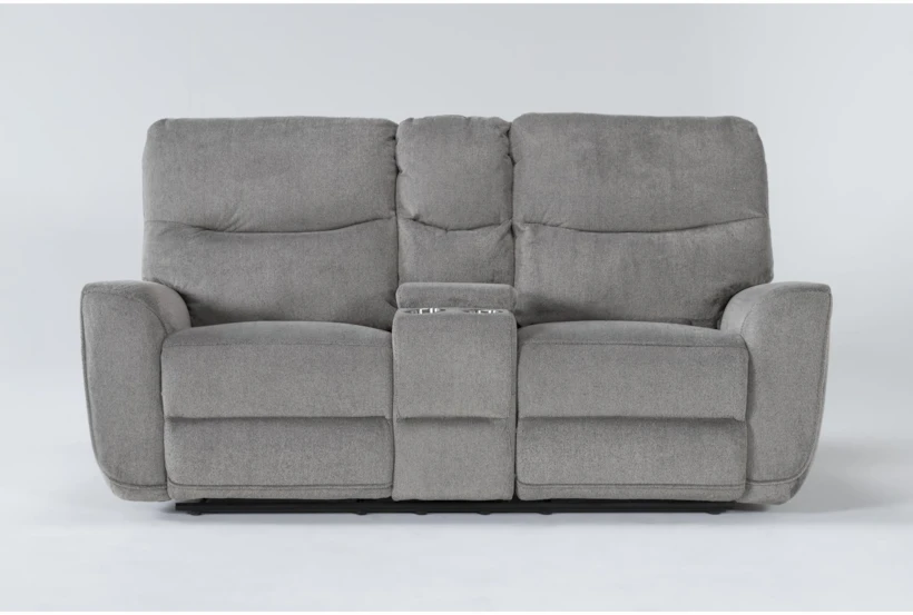 Ronan Oatmeal 77" Power Reclining Loveseat with Storage Console & USB - 360