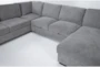 Finneas Grey 3 Piece 131" Convertible Sleeper Sectional With Right Arm Facing Storage Chaise - Detail