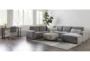 Finneas Grey 3 Piece 131" Convertible Sleeper Sectional With Right Arm Facing Storage Chaise - Room