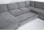 Finneas Grey 3 Piece 131" Convertible Sleeper Sectional With Left Arm Facing Storage Chaise - Detail