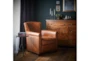 Theodore Honey Brown Leather Arm Chair - Room