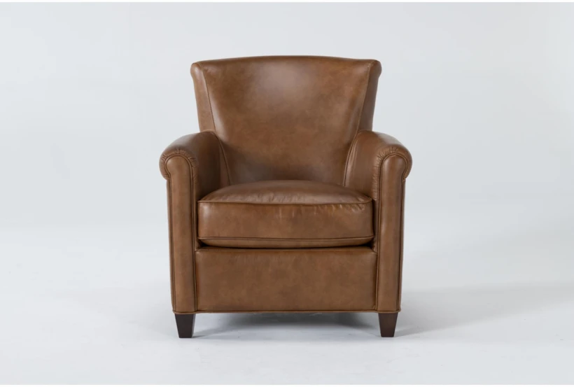 Theodore Honey Brown Leather Arm Chair - 360