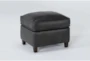 Simon Slate Leather Chair and Ottoman Set - Side
