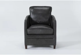 Simon Slate Leather Arm Chair