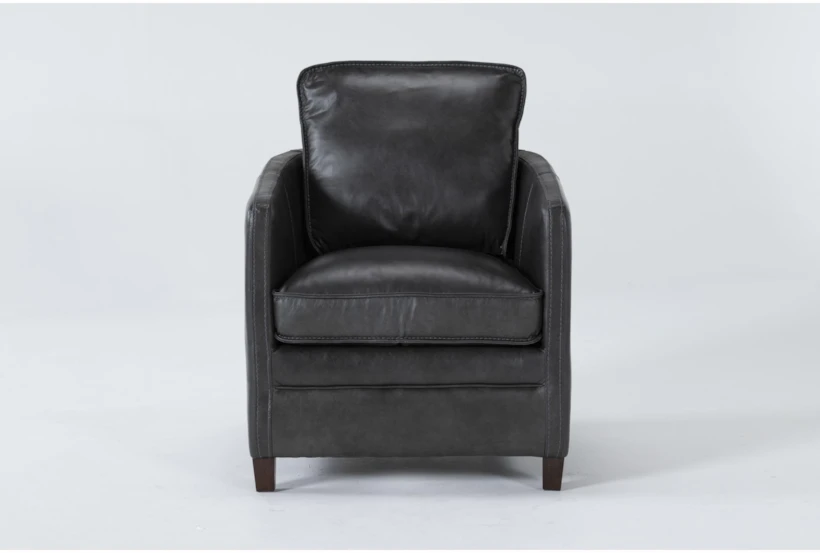 Simon Slate Leather Arm Chair - 360