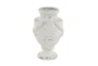 18 Inch White Distressed Salvage Urn - Front