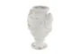 18 Inch White Distressed Salvage Urn - Front