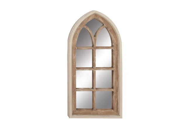 Mirror-53 Inch Antique White + Natural Gothic Arch - 360