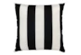 22X22 Black + White Cabana Stripes Outdoor Throw Pillow - Signature