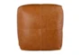 Pouf-Leather Chestnut 24X24X12 - Top