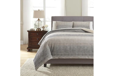 Eastern King Duvet-3 Piece Set Ombre Brown & Charcoal