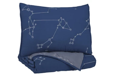 Twin Comforter-2 Piece Set Constellation Navy