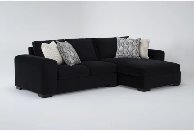 Salem Velvet 2 Piece Sectional With Right Arm Facing Chaise - 360