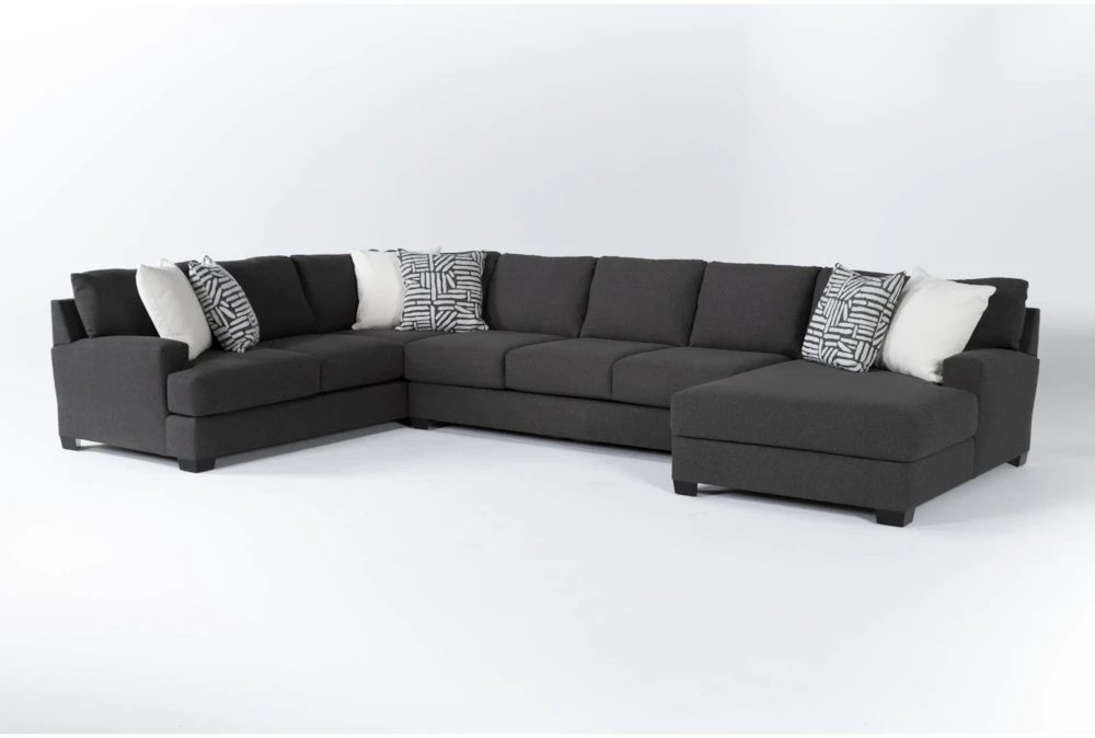 Medford Boucle 163" 3 Piece Sectional With Right Arm Facing Chaise