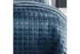 Eastern King Quilt-3 Piece Set Velvet Squares Blue - Detail