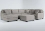 Bryton Jute 3 Piece Sectional With Left Arm Facing Chaise and Cocktail Ottoman - Signature