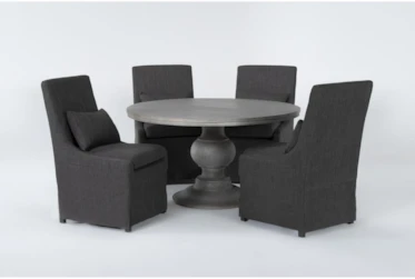 Milo 5 Piece Round Dining Set With Broadway Chairs