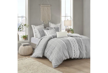 Full/Queen Comforter-3 Piece Set Boho Chic Grey