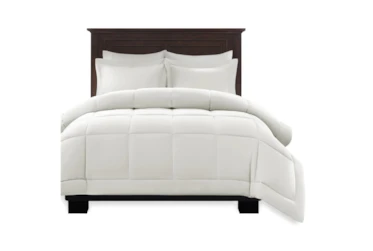 Twin Comforter-2 Piece Set Box Quilted Down Alternative White