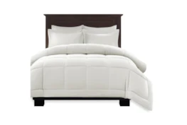 Full/Queen Comforter-3 Piece Set Box Quilted Down Alternative White