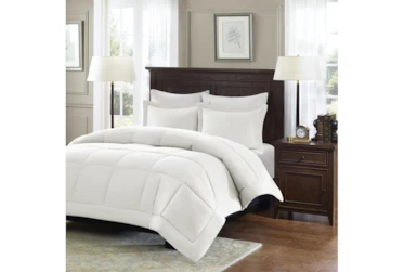 Eastern King/Cal King Comforter-3 Piece Set Box Quilted Down Alternative White