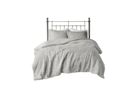 Full/Queen Comforter-3 Piece Set Ornate Pattern Grey