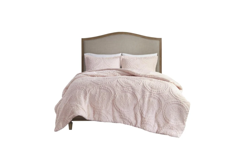 Twin Comforter-2 Piece Set Plush Medallion Pink - 360