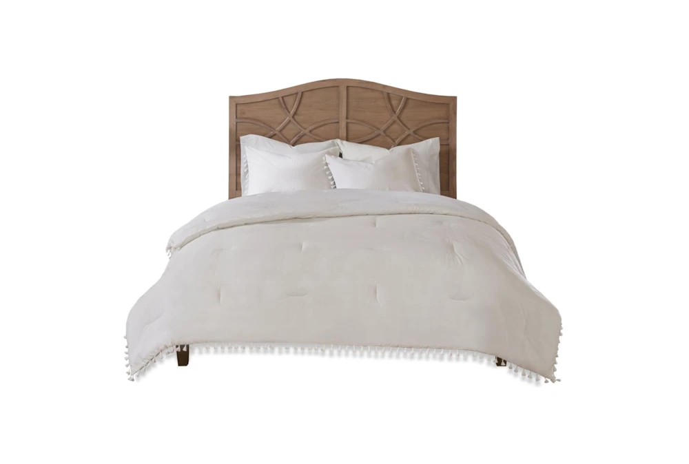 Full/Queen Comforter-3 Piece Set Tassel Edged White