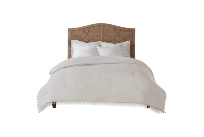 Full/Queen Comforter-3 Piece Set Tassel Edged White - 360