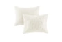 Full/Queen Comforter-3 Piece Set Chenille Medallion White - Detail