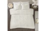Full/Queen Comforter-3 Piece Set Chenille Medallion White - Room