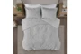 Full/Queen Comforter-3 Piece Set Plush Medallion Grey - Room