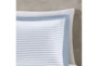 Full/Queen Comforter-3 Piece Set Reversible Stripe Down Alternative Blue - Detail