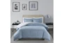 Eastern King/Cal King Comforter-3 Piece Set Reversible Stripe Down Alternative Blue - Room