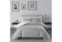 Twin Comforter-2 Piece Set Reversible Stripe Down Alternative Grey - Room