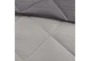 Eastern King Comforter-3 Piece Set Reversible Diamond Quilting Charcoal - Detail